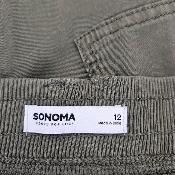 Sonoma Womens Olive Utility Cargo Shorts Size 12 With Extra Buttons - Picture 6 of 10